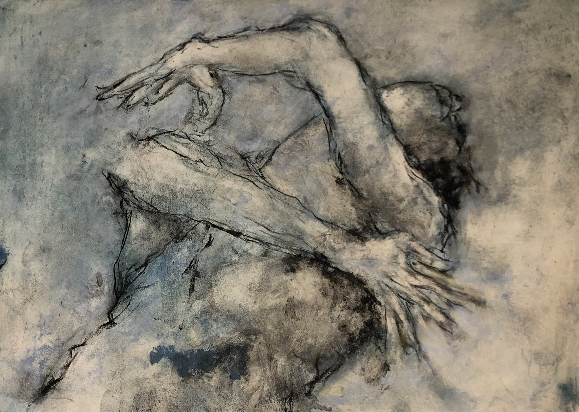  « Dansez, dansez, sinon nous sommes perdus » Dessin sur papier. Fusain, craie
Conté et rehaut de peinture à l’huile. 42x55cm © 2025 Vincent Moreau