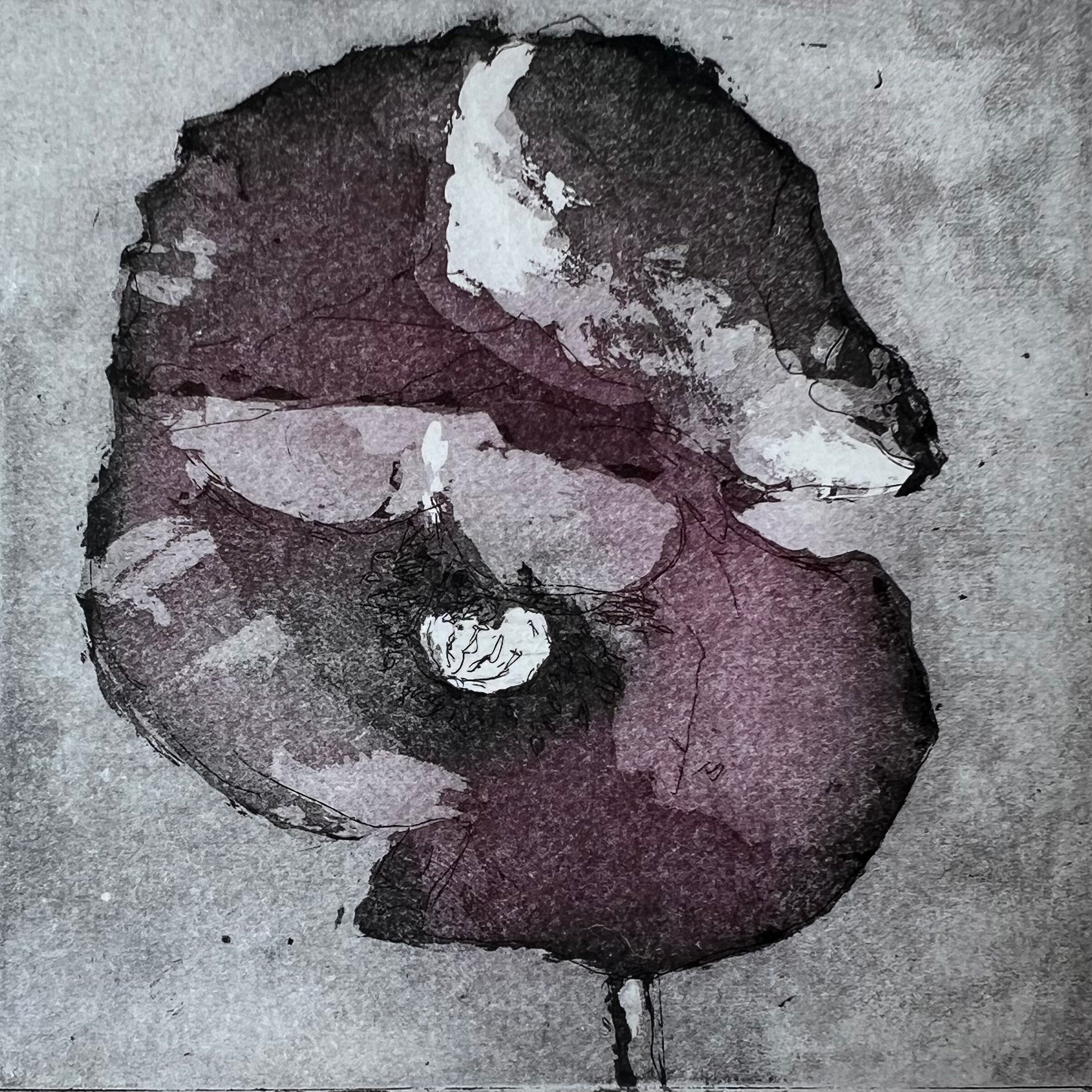 "Pavot" Patricia Maisch, 9,8x9,8 cm, Eau-forte et aquatinte sur cuivre